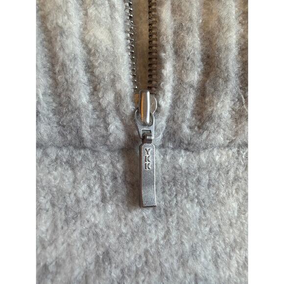 Craft & Barrow Women Checkered Long Sleeve Sweater Quarter Zip White Gray PL - Picture 5 of 10